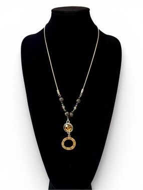 Chico's Animal Print Pendant Necklace NWT Signed